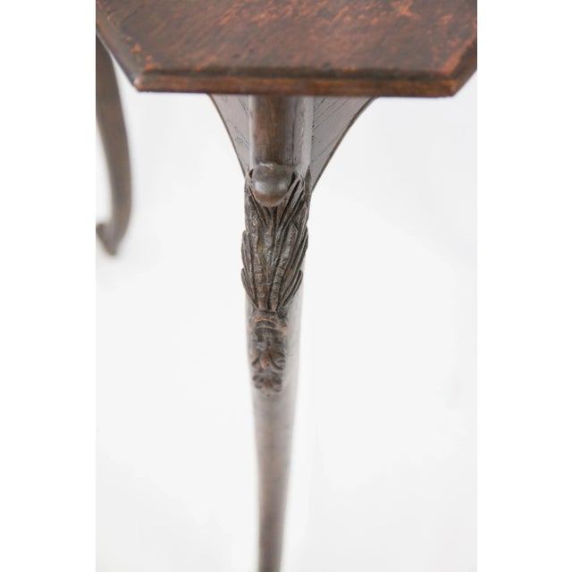 Late 19th Century 19th Century French Oak Tripod Triangular Side Table For Sale - Image 5 of 6