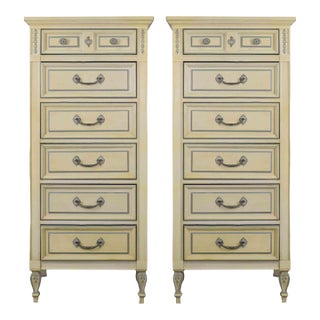 Mid Century French Louis Style Lingerie Chests by Dixie - A Pair For Sale