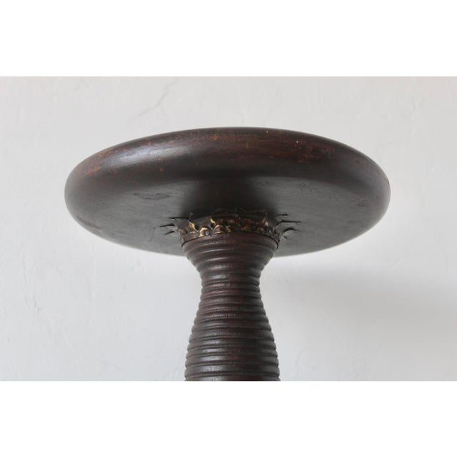 French Style Mid-Century Turned Pedestal Stool Plant Stand Vintage Mid-Century For Sale - Image 11 of 17