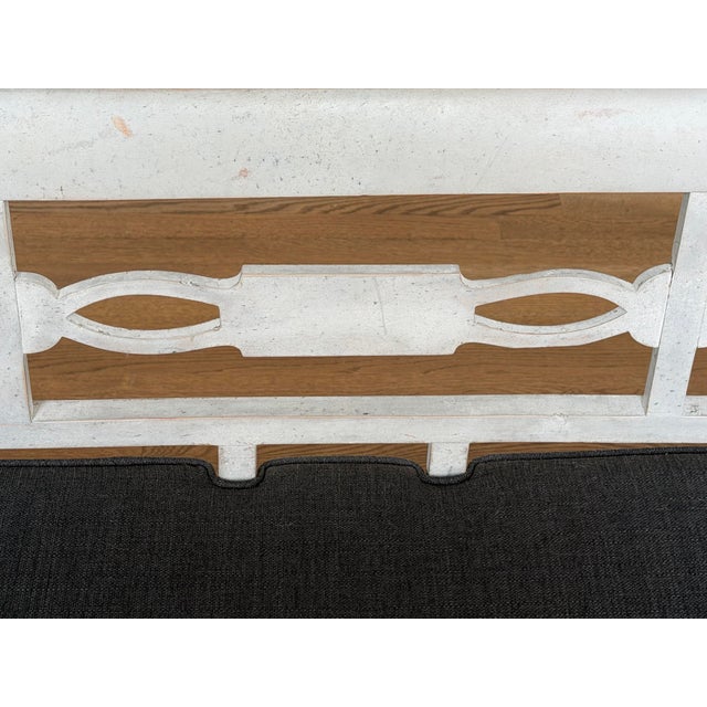 19th Century Swedish Gustavian-Style Bench With Custom Sunbrella Cushion For Sale - Image 4 of 10