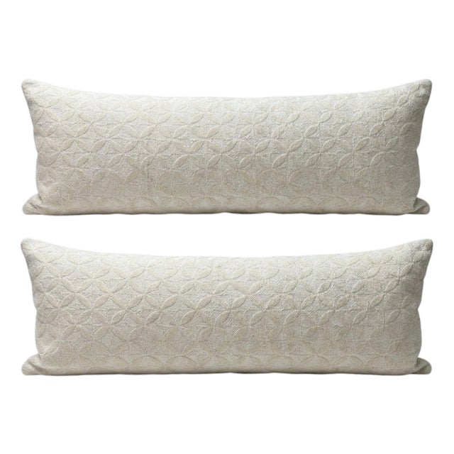 Turkish Oushak Bedding Kilim Pillow Cover 16'' X 49'' - Set of Two For Sale