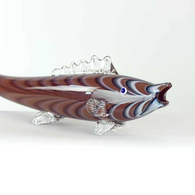 Large Hand Blown Art Glass Fish, Former Czechoslovakia, 1960s For Sale - Image 4 of 9