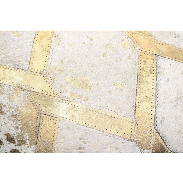 Textile Canvello Genuine Cowhide Leather Decorative Throw Pillow With Feather Down Insert Included For Sale - Image 7 of 7