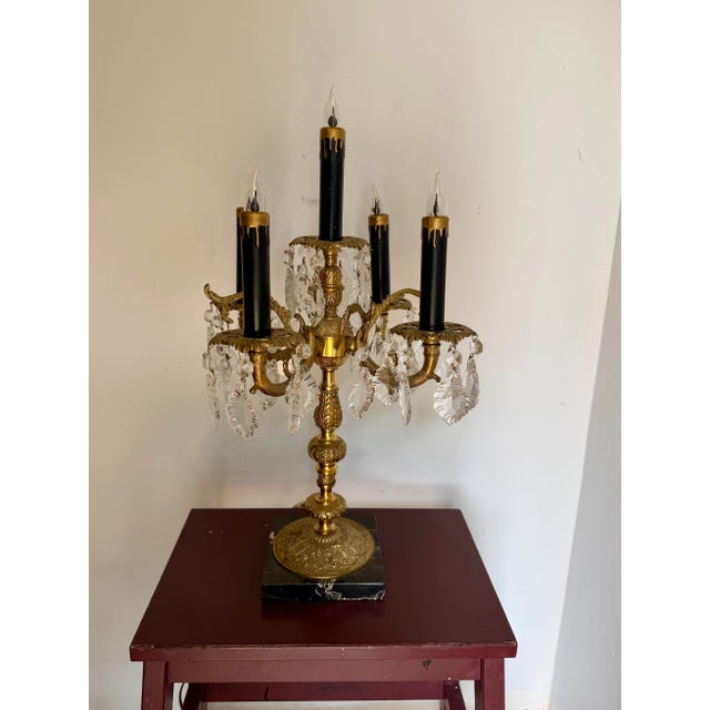 Victorian Victorian Tabletop Electric Five-Arm Candelabra Table Lamp For Sale - Image 3 of 11