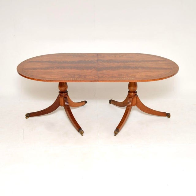 Antique Regency Brass Inlaid Extending Dining Table, 1930s For Sale - Image 4 of 12