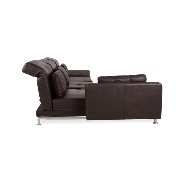 Moule Leather Corner Sofa in Brown Chrome with Manual Function from Brühl For Sale - Image 17 of 18