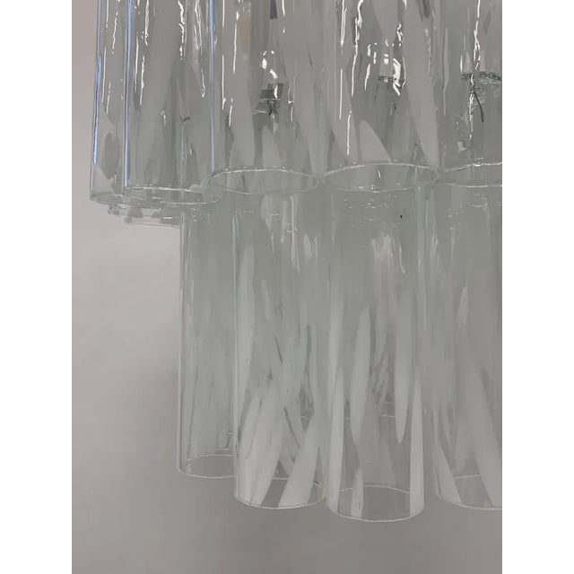 Vintage Large Model Murano Tube Chandelier attributed to Vistosi, 1970s For Sale - Image 3 of 7