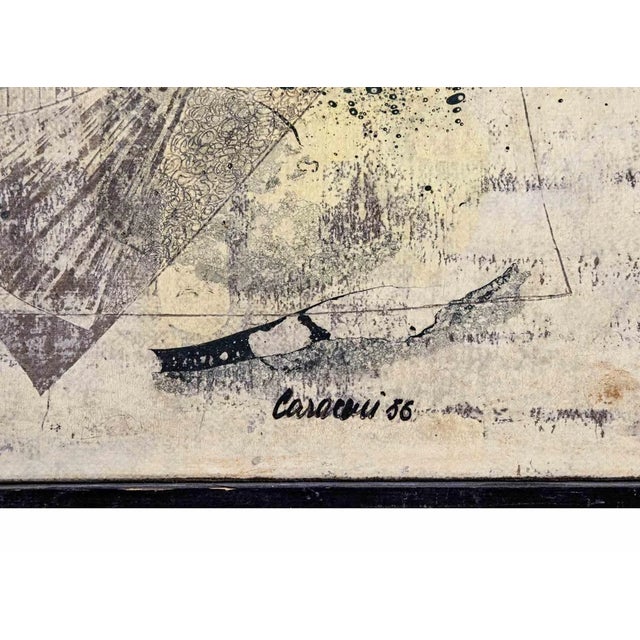 Untitled is an artwork realized by Ezio Bruno Caraceni, in 1956. Mixed media on canvas, 52 x 67 cm. Hand signed and dated...