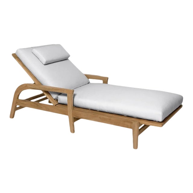 Giati Rinato Chaise Lounge in Natural Canvas For Sale