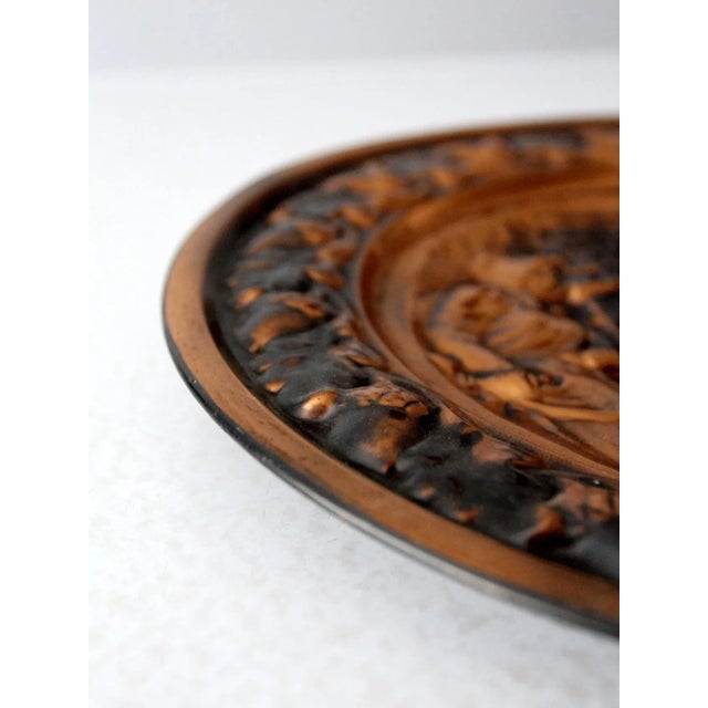 Mid 20th Century Vintage Decorative Copper Plate For Sale - Image 5 of 7