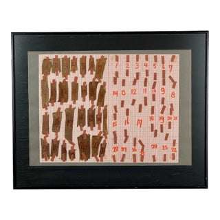 Merapi Obermayer Original 1984 Mixed Media Wall Art Work For Sale