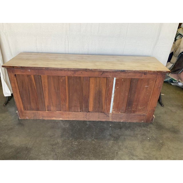 19th Century Bleached Walnut Store Display Counter Cabinet With Raised Panels For Sale - Image 11 of 13