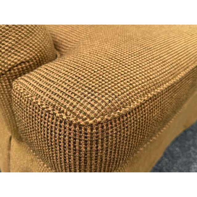English Lee Industries English Roll Arm Skirted Lounge Chairs, Pair For Sale - Image 3 of 12