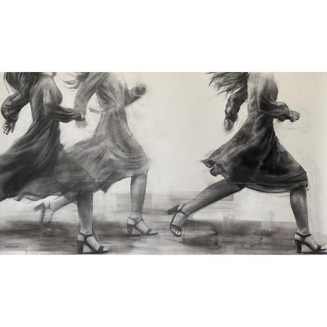 Contemporary Patsy McArthur, The Intrepids, Charcoal Drawing, 2022 For Sale - Image 3 of 3