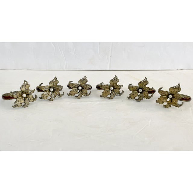 Pink and Red Flowers Napkin Rings - Set of 12 For Sale - Image 11 of 13