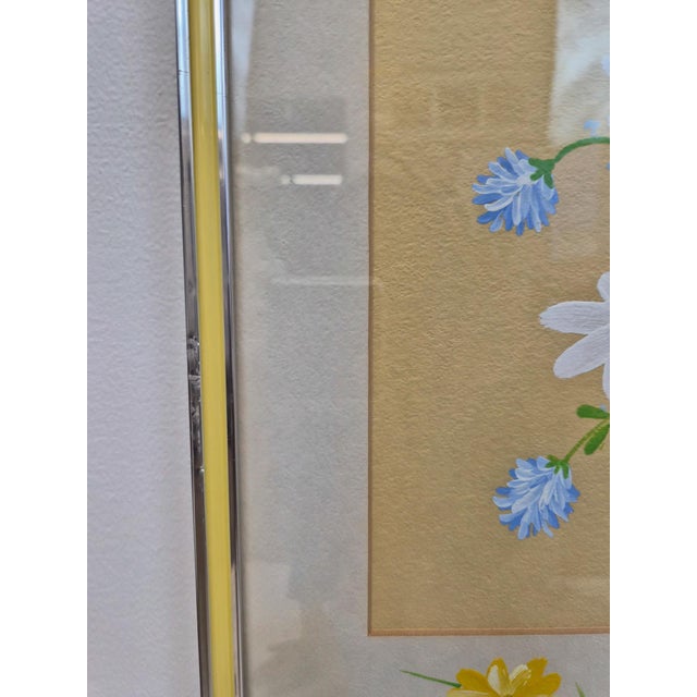 Paper 1970s Vintage Floral, Original Oil Painting For Sale - Image 7 of 8