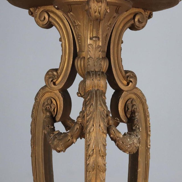 Large Tripod Plant Stand in Carved and Gilded Wood For Sale - Image 5 of 13