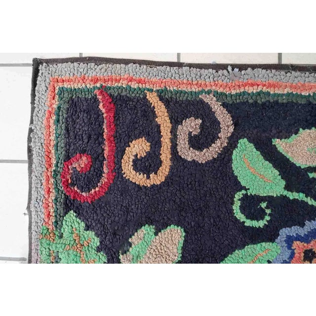 1900s Handmade Antique American Hooked Rug 2.1' X 5.5' For Sale - Image 10 of 11