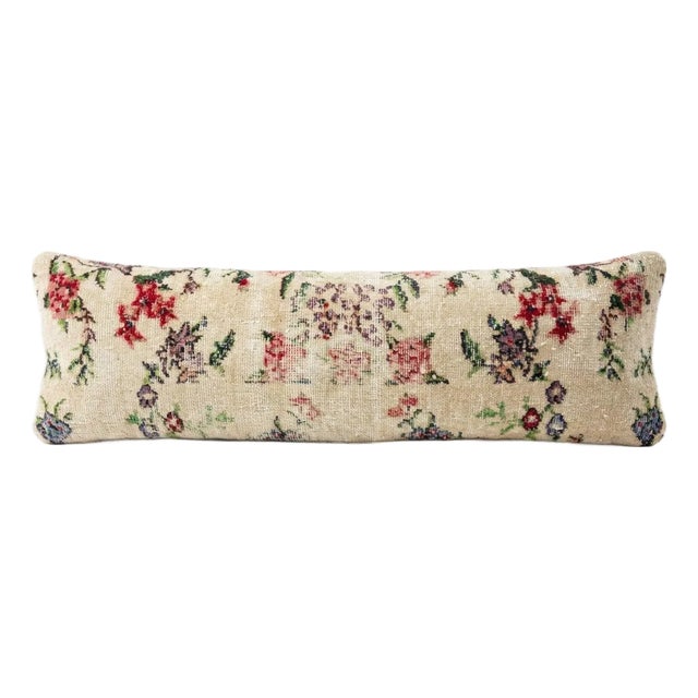 Turkish Oushak Bedding Rug Pillow Cover 13'' X 46'' For Sale