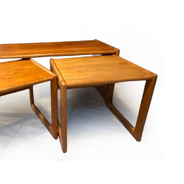Mid-Century Nest of Three Teak Side Tables, 1970s, Set of 3 For Sale - Image 6 of 13