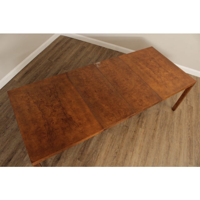 Lane Mid Century Modern Burlwood Expandable Dining Table For Sale - Image 11 of 13
