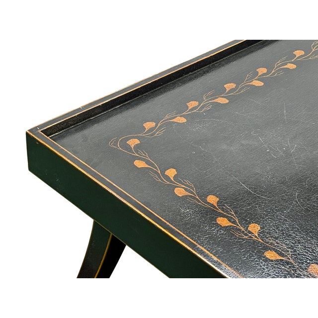 Black Vintage Black Slayed Legs Rectangular Low Coffee Table For Sale - Image 8 of 13