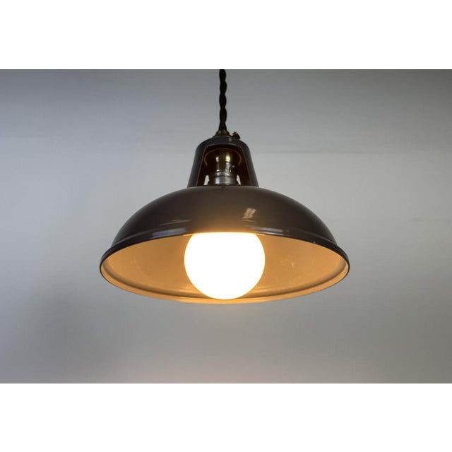 Vintage Industrial Grey Painted Ceiling Lamp For Sale - Image 13 of 16