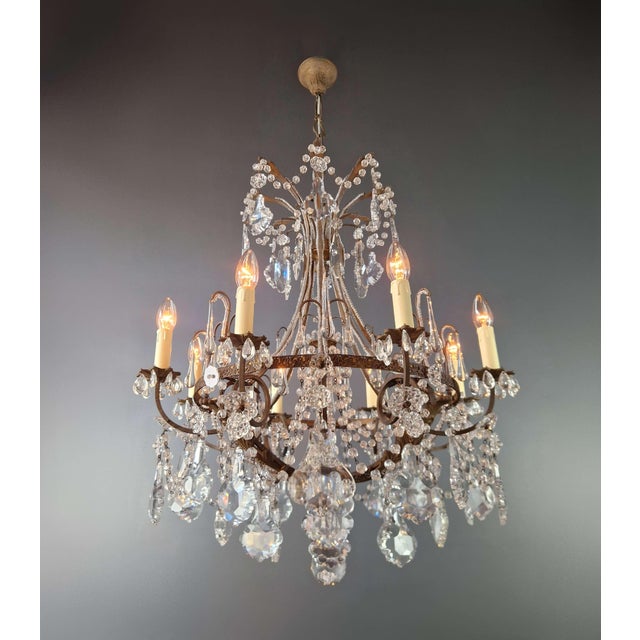 1910s Art Nouveau Brass Chandelier For Sale - Image 6 of 12
