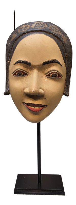 Balinese Mask Mounted on a Steel Base, 1950s