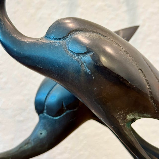 Metal Vintage Andrea by Sadek Bronze Crane Sculpture For Sale - Image 7 of 12