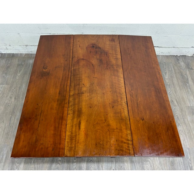 Brown Antique George III Chippendale Style Mahogany Drop Leaf Table For Sale - Image 8 of 12