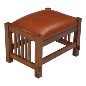 Mission Spindle Stool - Quarter Sawn Oak & Leather - Micheal Cherry