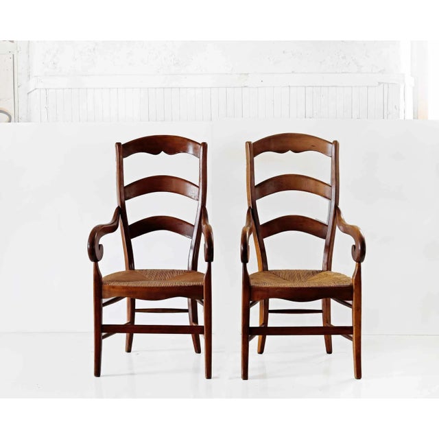 Early 20th Century French Provincial Style Armchairs - A Pair For Sale - Image 5 of 6