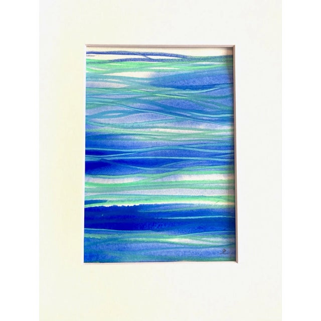 Contemporary Original "Water" Abstract Painting on Paper by Stephanie Cate For Sale
