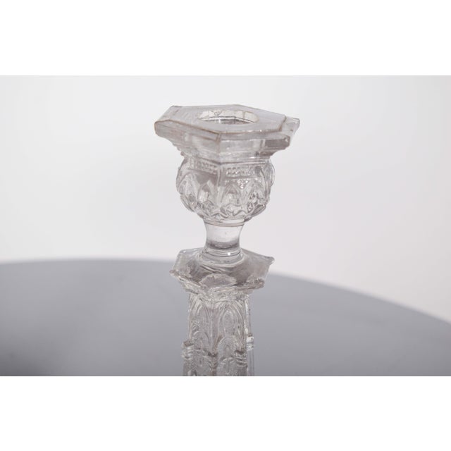 1920s Glass Candleholder with Relief Work, 1920s For Sale - Image 5 of 8