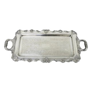 Mid 20th Century W&s Blackinton Victorian Silver Plated Narrow Serving Platter Dish Bar Tray For Sale