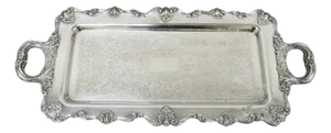 Mid 20th Century W&s Blackinton Victorian Silver Plated Narrow Serving Platter Dish Bar Tray