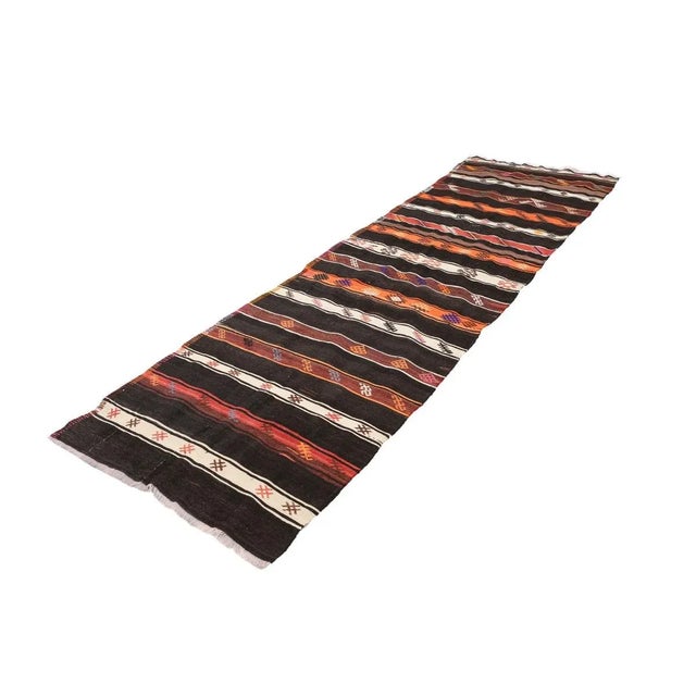 Mid-Century Modern Mid 20th Century Vintage Turkish Kilim Runner For Sale - Image 3 of 7