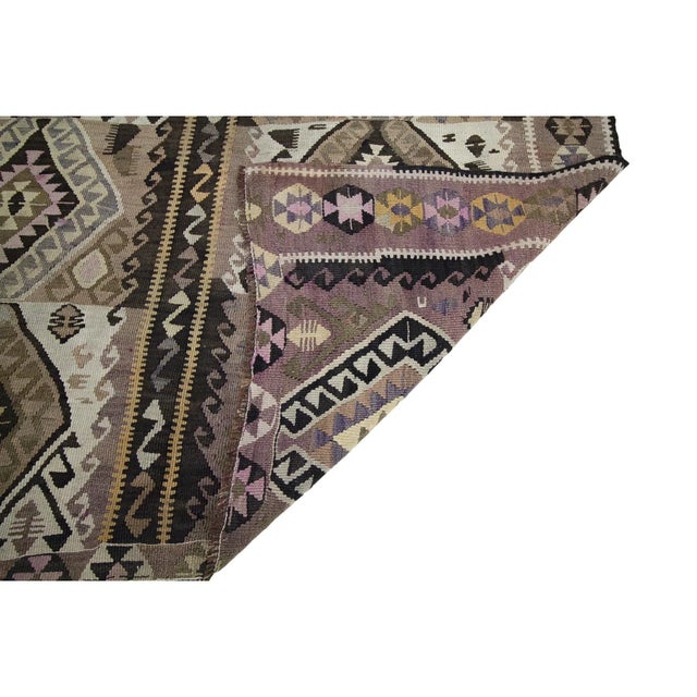 Mid 20th Century Vintage Pastel Turkish Kars Kilim Rug For Sale - Image 5 of 7