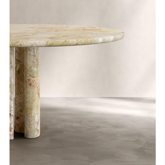 Roman Dining Table III in Verde Breccia Marble by Paloma Editions For Sale - Image 4 of 7