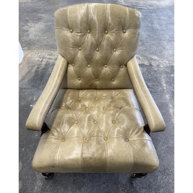 1990s George Smith Edwardian Style Tufted Leather Chairs For Sale - Image 5 of 7