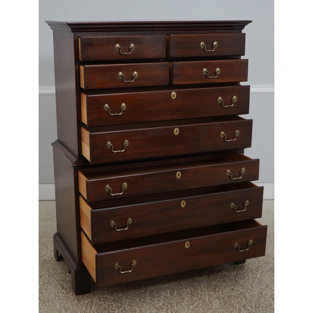 Chippendale Link Taylor Heirloom Mahogany High Chest For Sale - Image 3 of 16