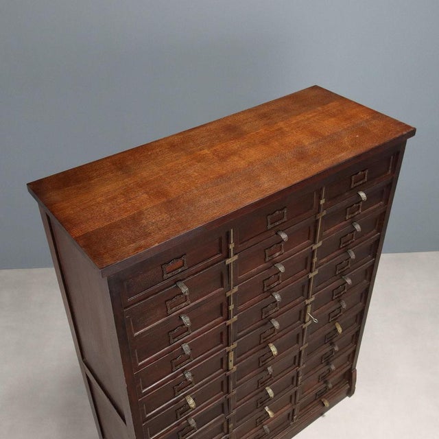 Brown Antique Chest of Drawers in Walnut and Painted Oak For Sale - Image 8 of 10