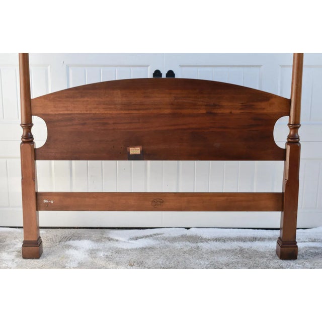 Statton Mahogany Full Size High Poster Headboard Vintage Mid Century Bed 70s For Sale - Image 11 of 12