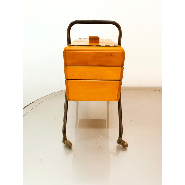 Wood Object Holder with Wheels For Sale - Image 7 of 13