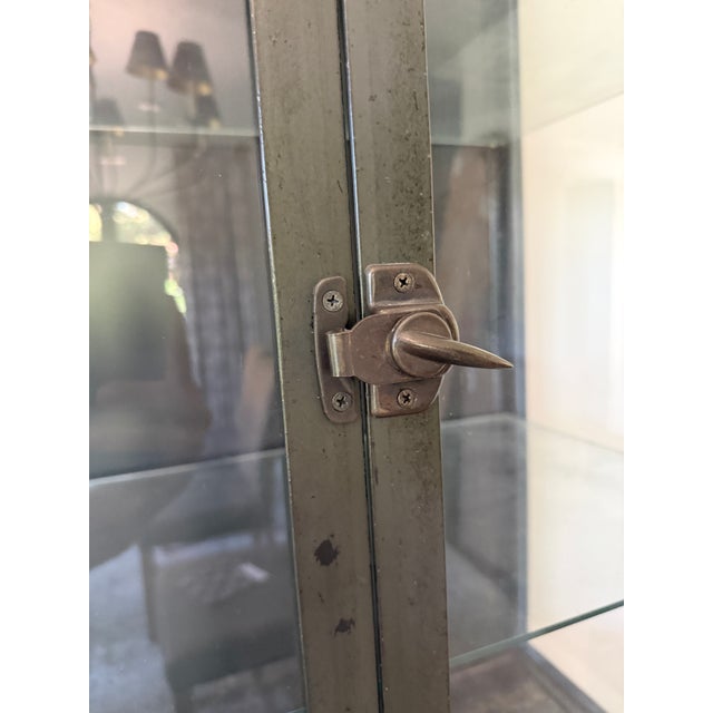 Industrial Iron & Glass Display Cabinet For Sale - Image 11 of 11