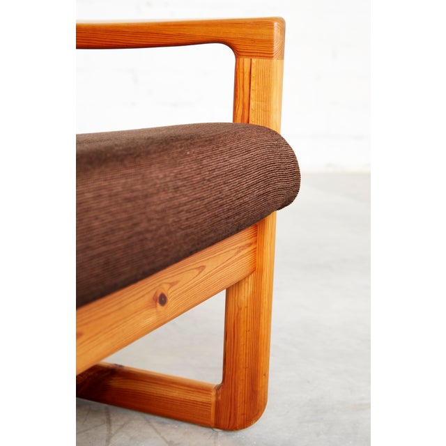 Brown Set of Danish Modern Pine Armchair & Ottoman by C. F. C. Silkeborg from CFC Silkeborg, 1970s For Sale - Image 8 of 16