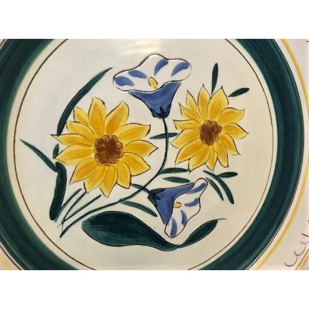 Stangl Garden Flower Chop Plate & Wire Plate Hanger For Sale - Image 10 of 10