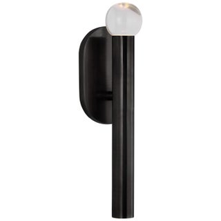 Kelly Wearstler for Visual Comfort Signature Rousseau Small Bath Sconce in Bronze with Clear Glass Orb For Sale