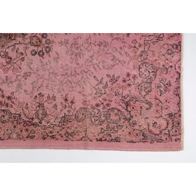 Textile Vintage Pink Anatolian Carpet For Sale - Image 7 of 9